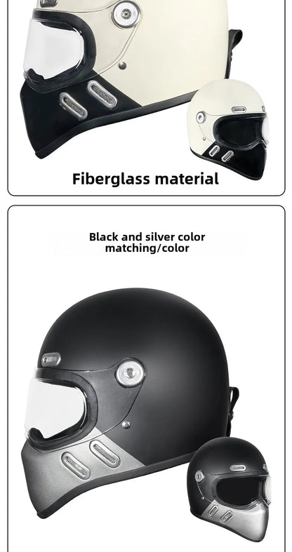 Carbon Fibre Motorcycle Helmet Full Face Retro Motorbike Helmet Men Women Cascos Para Moto Capacete Casco Moto For Harley DOT