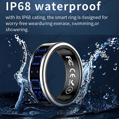 Call ID Reminder Smart Ring Heart Rate Blood Pressure Monitor Men Women Smartring 5ATM Waterproof Health Multi Sports Ring 2026