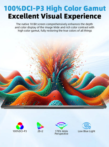 UPERFECT QLED 18.4" 4K UHD Laptop Monitor w/ HDMI USB C 3.1 For XBOX PS5 Ultrawide Game View Display PC Mac Phone Extend Screen