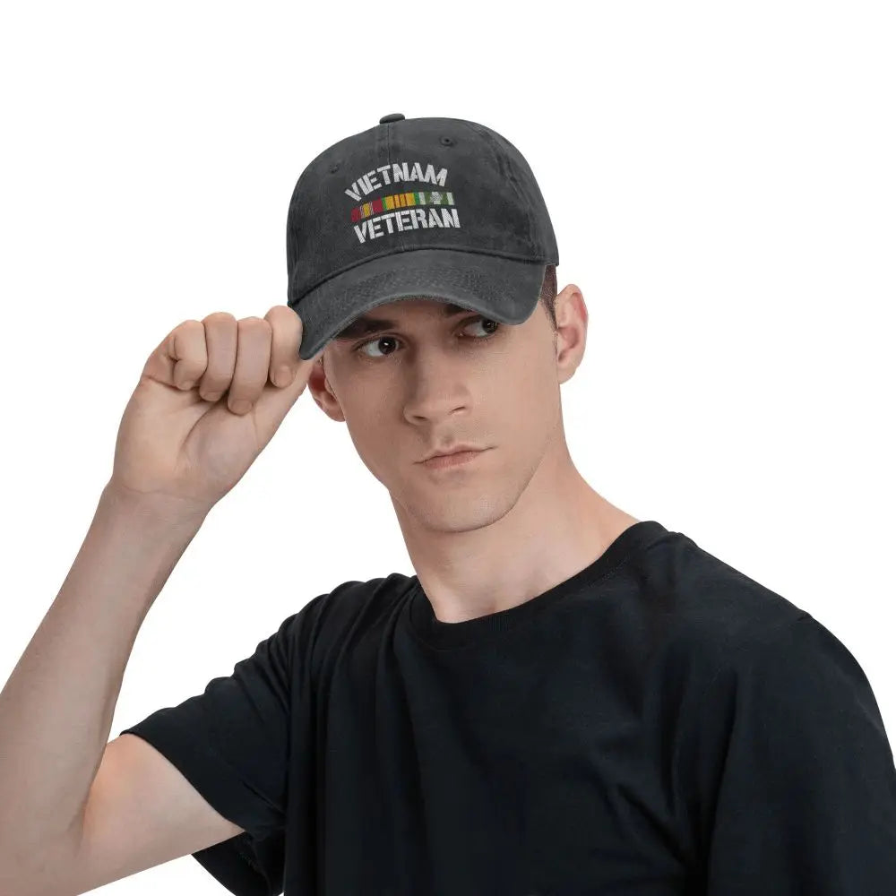 Custom Fashion Cotton Vietnam Veteran Pride Service Ribbon Baseball Cap for Women Men Breathable Dad Hat Sports