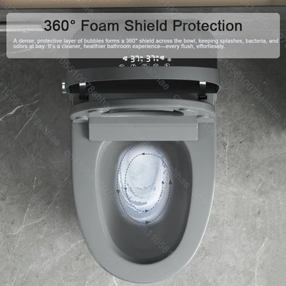 Smart Toilet Intelligent Bidet Seat with Heated Seat Foam Shield Automatic Lid  Self-Cleaning No Water Pressure Limit One Piece