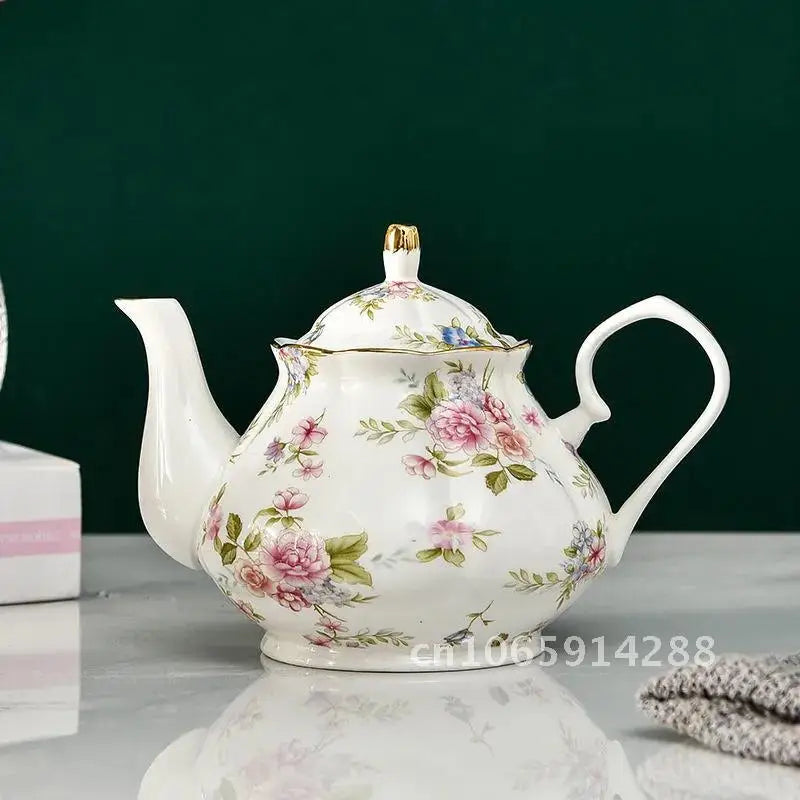 400ML European Bone Coffee Teapot English Afternoon Tea Set Kettle Pot Resistant High-Grade Porcelain Heat China Teapot Pot