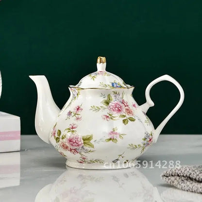 400ML European Bone Coffee Teapot English Afternoon Tea Set Kettle Pot Resistant High-Grade Porcelain Heat China Teapot Pot
