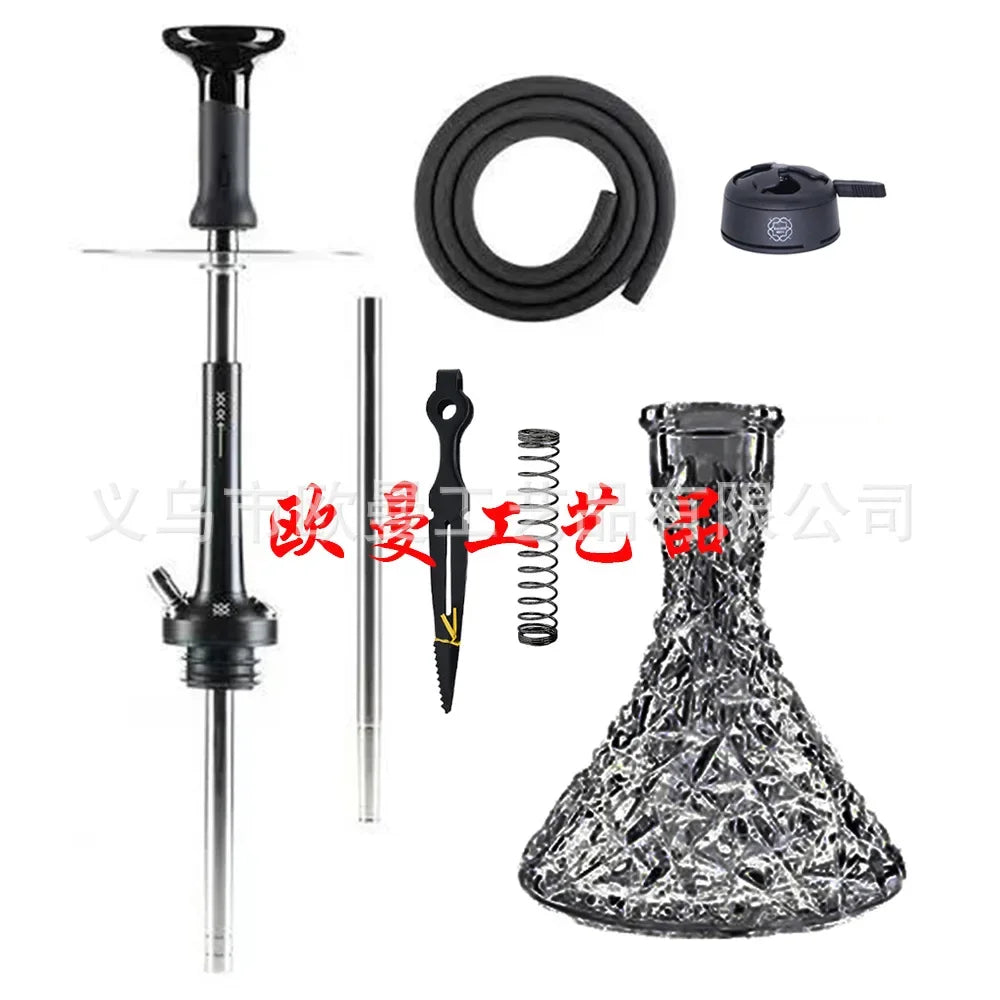 DOOSHA Shisha Hookah Set 304 Stainless Steel Large Hookah Smoking Set Russian Shisha With Bottle