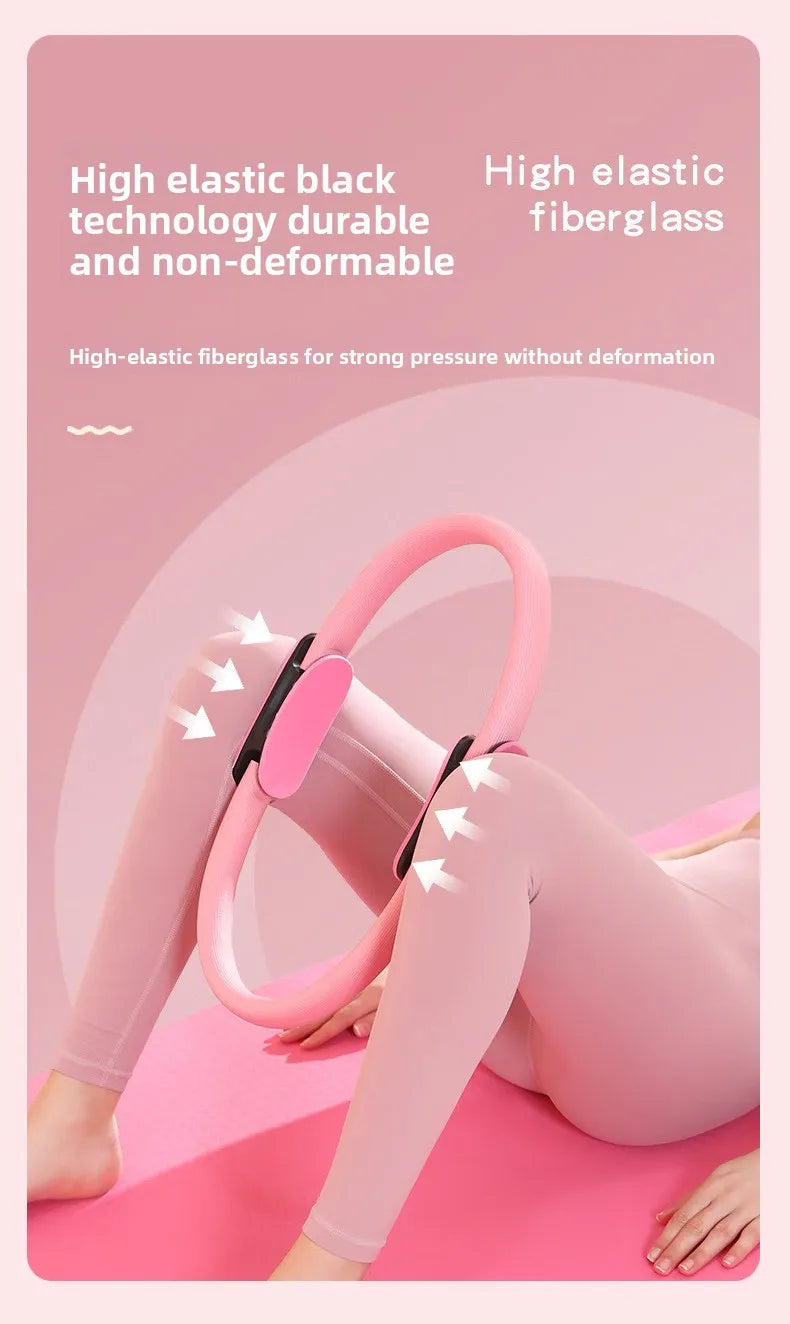 1Pcs 38CM Yoga Pilates Ring with Anti Slip Handle yoga Sports Resistance Circle for Women Home Fitness Muscle Training Equipment