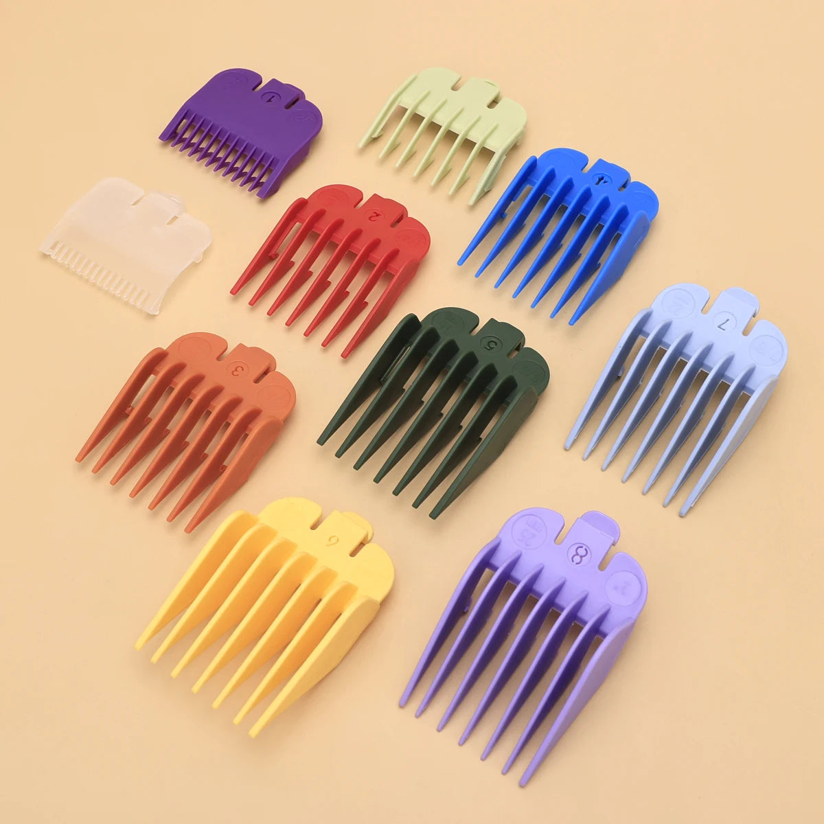 10PCS 1.5mm-25mm Hair Clipper Limit Comb Guide Attachment Set with Storage Tray Hair Clipper Shaver Haircut Accessories