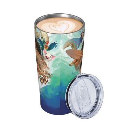 Moana and Pua Cartoon Movie Insulated Tumbler with Straws Stainless Steel Coffee Mugs Double Wall Car Bottle Cups 20oz
