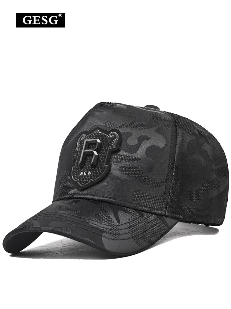 Hip hop Baseball Cap R Logo Camouflage Hat Men's and Women's Summer Sun Hat Adjustable Hiking hat Hip Hop Trucker hat