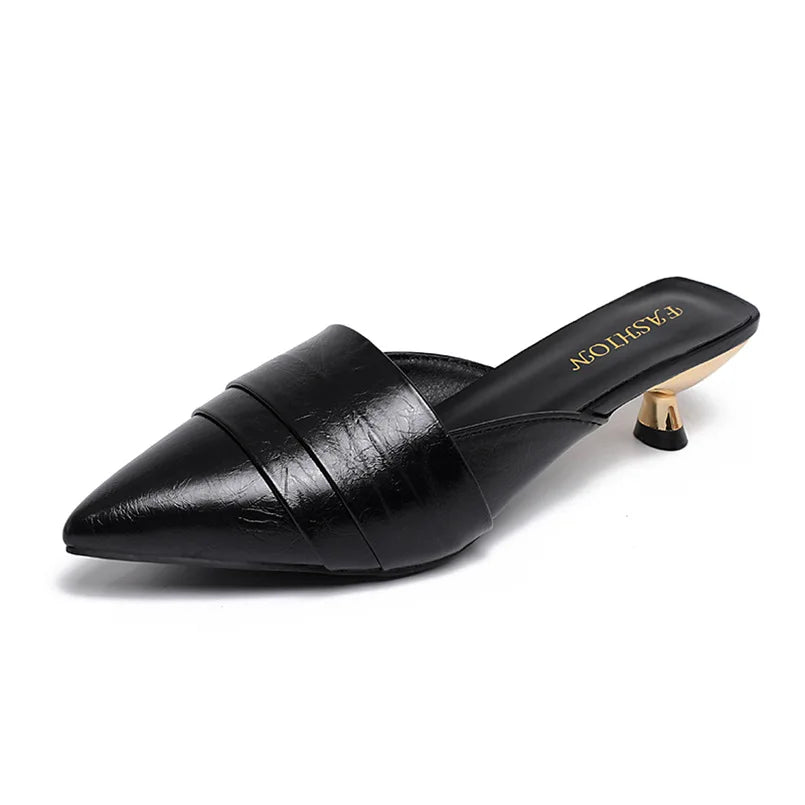 High Heels Pointed Toe Women's Slippers Summer Sandals Woman Shoes 2026 Luxury Brand Mules Shoes Walking Slides Mujer Zapatos