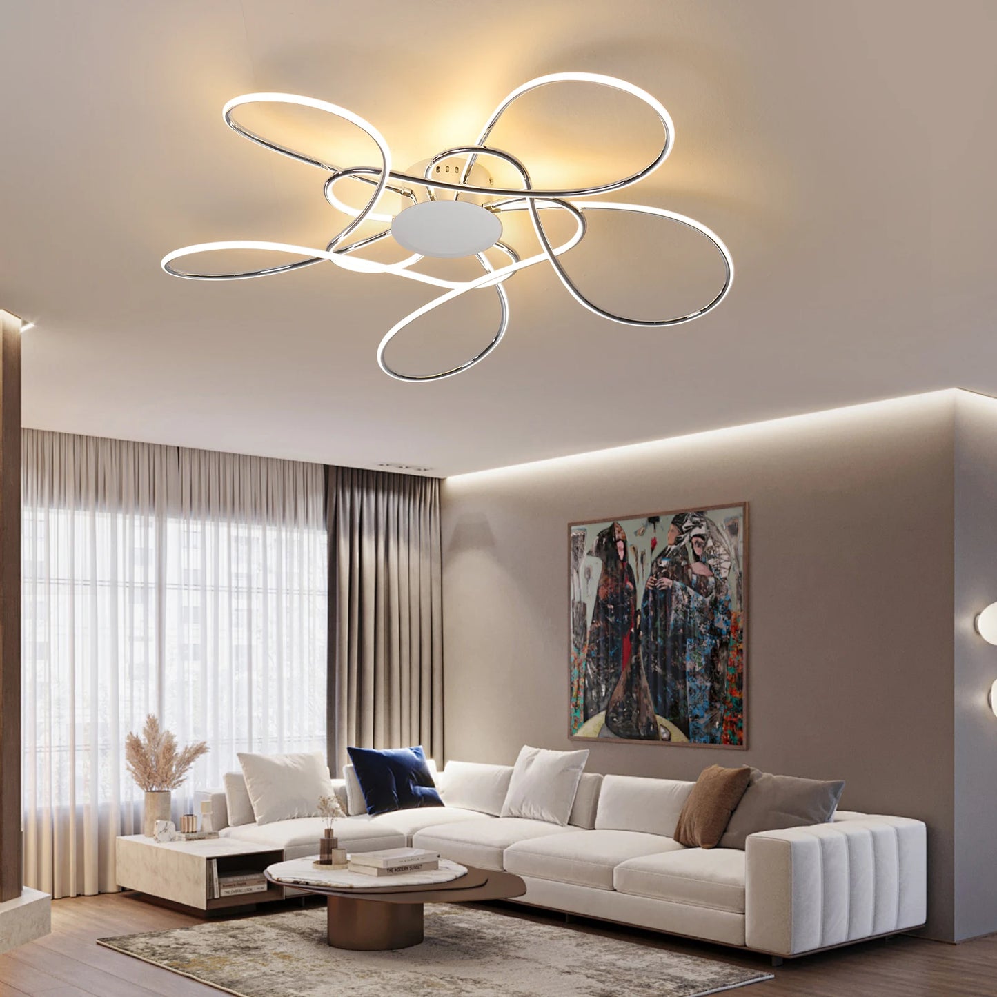 Chrome/Gold Plated Modern LED Chandelier for Living Room Lamp Bedroom Ceiling Chandeliers AC 90-260V Home Deco Light Fixture
