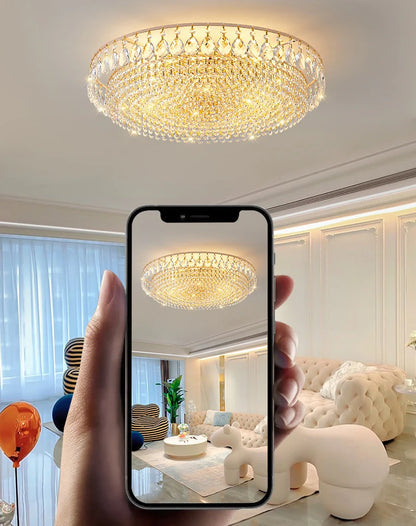 Big Luxury Crystal LED Ceiling Chandeliers for Living Room New Gold Hanging Lamps for Ceiling Modern Home Decor Lustre Lighting