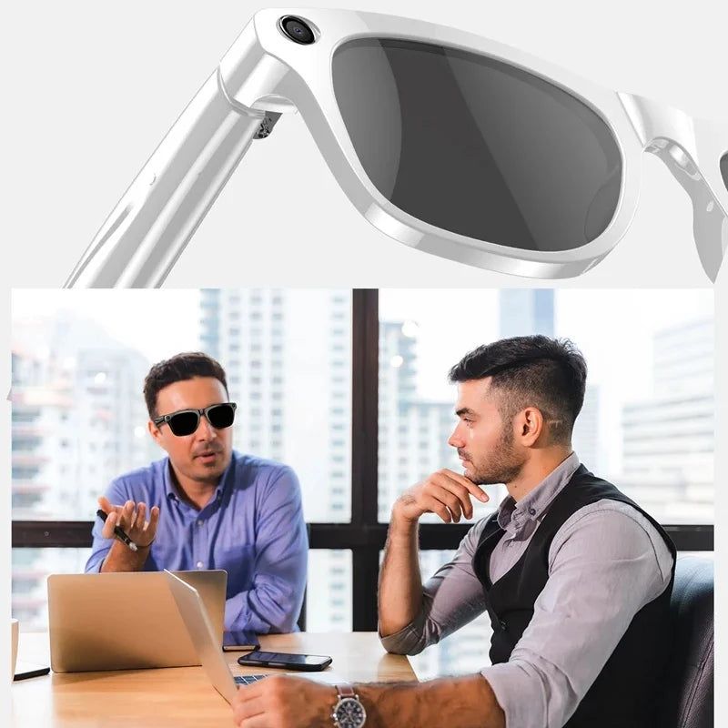 Lenovo 4k Hd Ai Smart Glasses Camera Wearable Mini Camera Bluetooth Call Voice Assistant Control Smart Sports Camera Glasses