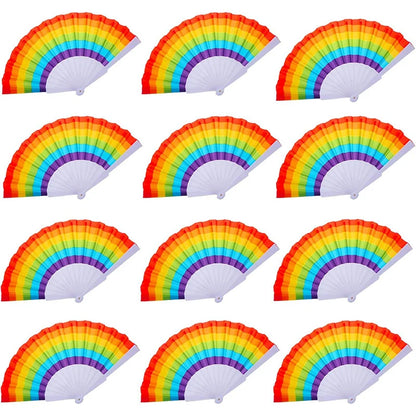 6/12/20/60pcs Vivid Rainbow Portable Folding Fans for LGBT Pride Party Music Fest Dance Wedding Favors for Guests