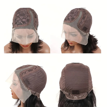 Bob Wig Brazilian Hair Lace Front Human Hair Wigs Short Bob Wig Pre Plucked Natural Color 4x4 Lace Part Lace Wigs For Women