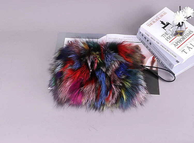 Fashion Fur Bag Autumn And Winter Real Fur Bags Fluffy Fox Fur Messenger Bags For Female Luxury Fur Handbag Warm Plush Handbag