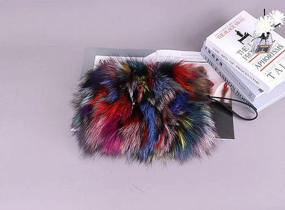 Fashion Fur Bag Autumn And Winter Real Fur Bags Fluffy Fox Fur Messenger Bags For Female Luxury Fur Handbag Warm Plush Handbag