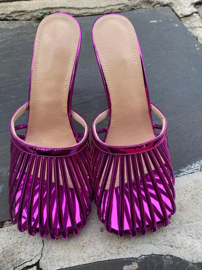 2026 New Sexy Women's Open Toe Mule Sandals - Slip On Stiletto Heels for Wedding/Party, Summer Breathable Comfort Dressy Shoes