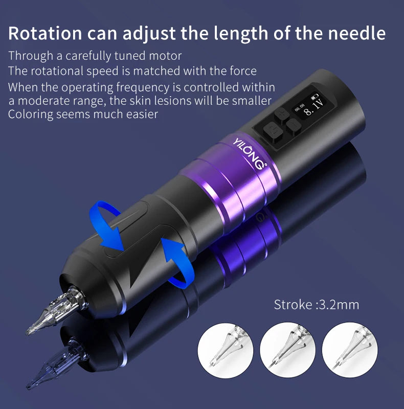 From US Tattoo Kit  YILONG Tattoo Pen Kit For Permanent Makeup Tattoo Machine Kit Wireless Tattoo Power Supply Tattoo Gun Kit