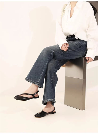 Luxury Tabi Flat Sandals Women Summer Patent Leather Split Toe Slingbacks Ballet Shoes Brand Designer Banquet Wedding Sandalias