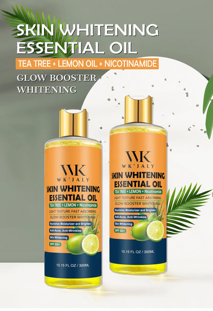 WK JALY Niacinamide Lightening Body Oil For All Skin, With Tea Tree, Lemon, Remove Acne, Fine Lines, Age Spot, Not Greasy, 300ml