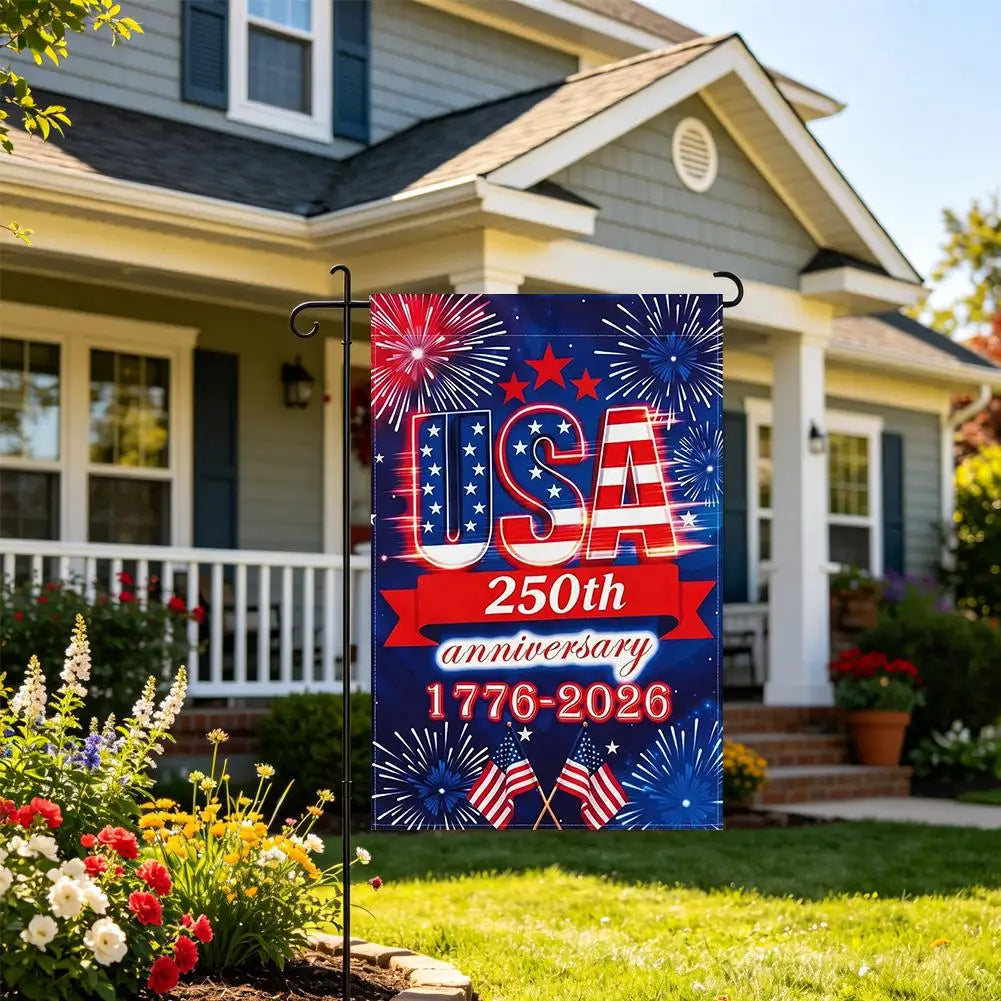 250th Anniversary American Garden Flag Decoration 250th Anniversary Free Double sided Three layered American Patriotic Flag