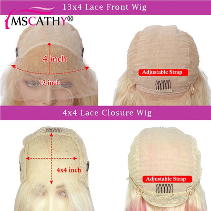 Glueless Ash Blonde Ombre Lace Frontal Wig Body Wave Highlight Brazilian Human Hair Wigs For Women 13x6 HD Transparent Lace Wig