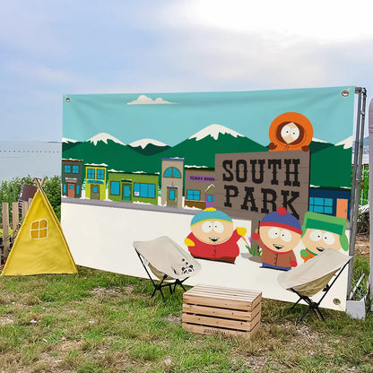 Cartoon S-South P-Park Cute Flag For Picnic Party Art Home Decoration Outdoor Camping Banner