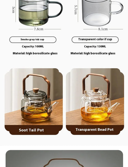 GIANXI Chinese Kung Fu Tea Set Glass Boiling Teapot Tea Water Separation High Temperature Tea Special Samovar Teapot Health Pot