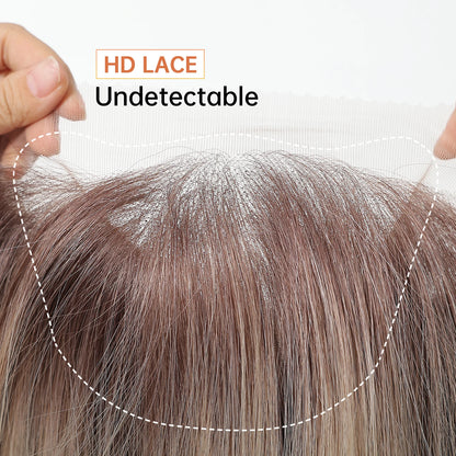 13*6 HD Transparent Lace Front Wigs Natural Hairline Short Straight Synthetic Wigs For Women Daily Party Brown Mixed Blonde Wigs