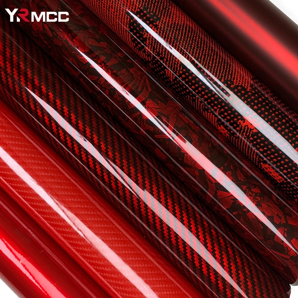 Carbon Fiber Vinyl Wrap Glossy Red Car Stickers Motorcycle Waterproof Vinyl Auto Tuning Self Adhesive Film for Cars Accessories