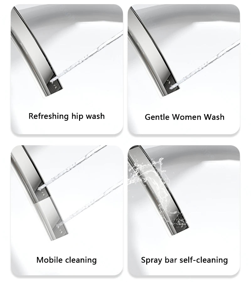 D132 Smart Toilet Bidet with Auto Flush Heated Seat Warm Water Sprayer Deodorizer Air Dryer Remote Control Intelligent LED Displ