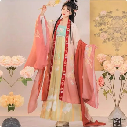 Vintage Party Fairy Dress Print Ethnic Style Stage Hanfu Dress Cosplay Costumes Traditional Chinese Clothing for Women Clothes