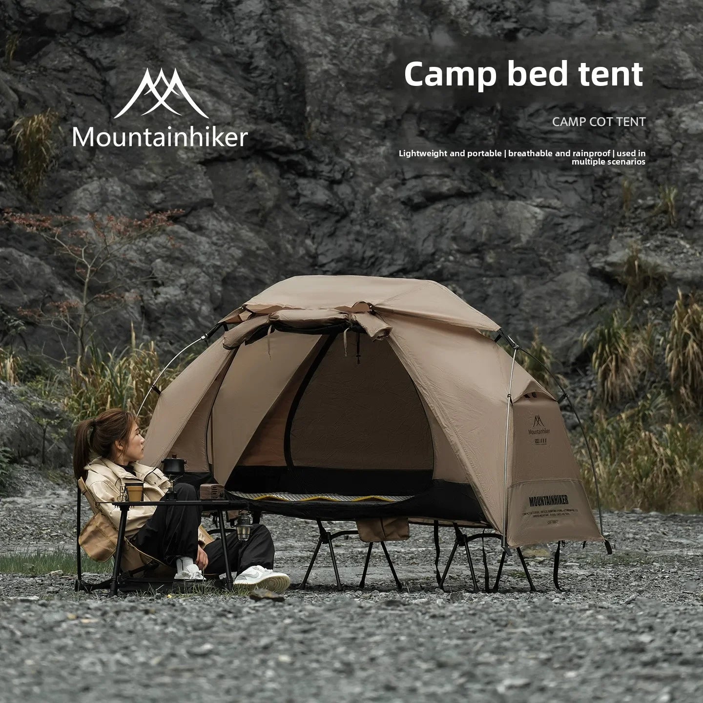 MOUNTAINHIKER 2026 Camp Bed Tent Single Outdoor Waterproof Multi-purpose Leisure Rainproof Camping Tent for Hiking And Travel