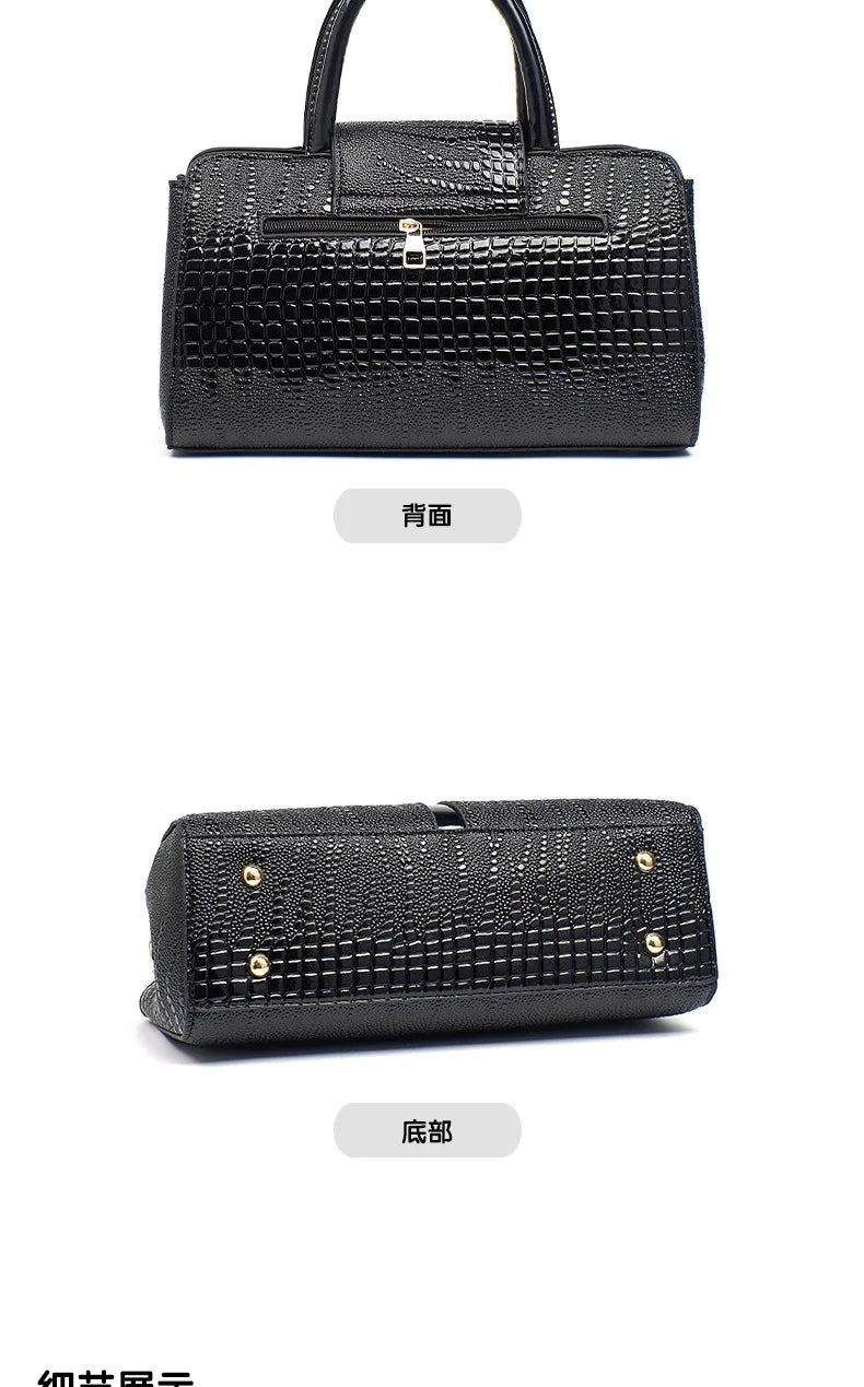 Fashion Crocodile Pattern Women's Handbag Large Capacity Classic Shoulder Bag Casual Crossbody Bag Urban Commuting Tote Bag