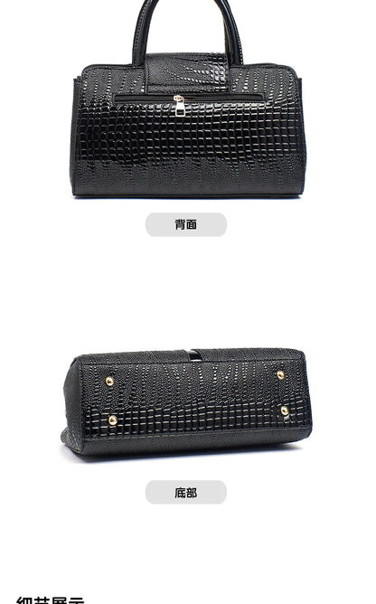 Fashion Crocodile Pattern Women's Handbag Large Capacity Classic Shoulder Bag Casual Crossbody Bag Urban Commuting Tote Bag