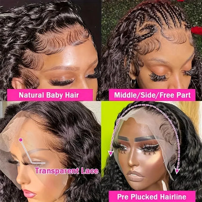 Full Range Lace Front Wigs Long Curly Wave Wig 4x4 5x5 Glueless Deep Wig 13x4 13x6 Lace Front Human Hair Wig 360 Full Lace Wig
