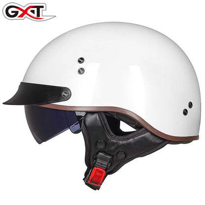 Retro Half Helmet Motorcycle Cruiser Helmet German Style Vintage Casco Moto Open Face Chopper Biker Pilot DOT Capacetes Para