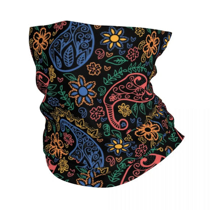 Custom Black Bandana Pattern Bandana Neck Gaiter for Hiking Cycling Women Men Wrap Scarf Paisley Style Headband Warmer