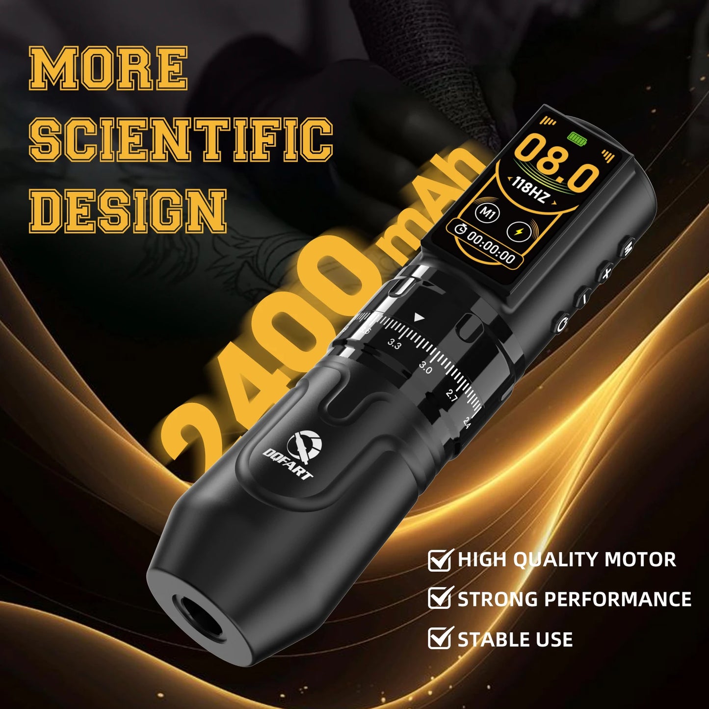 DQFART Wireless Tattoo Machine Tattoo Kit 2400mAh Tattoo Pen for Pro Body Artist Tattoo Supplies Tattoo Accessories