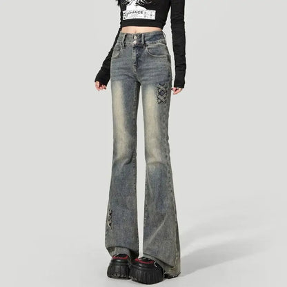 Retro High-waisted Flared Jeans Women's 2025 Summer Thin New Slim-fit Pants