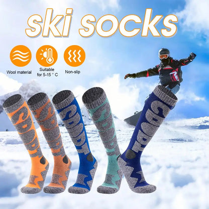 Skiing Socks Thermal Knee-high Cold Weather Warm Sock For Snowboarding And Mountaineering Socks Outdoor Activities