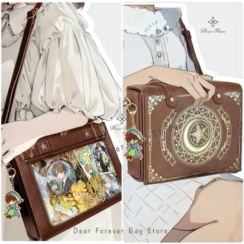 Y2K Magic Book Lolita Ita Bag Gothic Shoulder Bag Girls Transparent Pocket Cute Crossbody Handbags Women's Mini Backpacks Purse