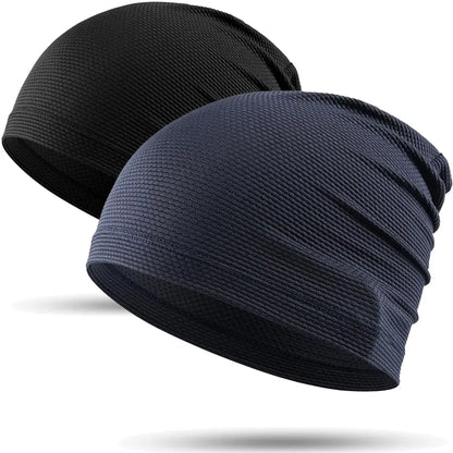 2PCS Quick-drying Running Caps Summer Breathable Cool Sports Hats Outdoor Cycling Hiking Baseball Skullies Stretchy Beanies Hat
