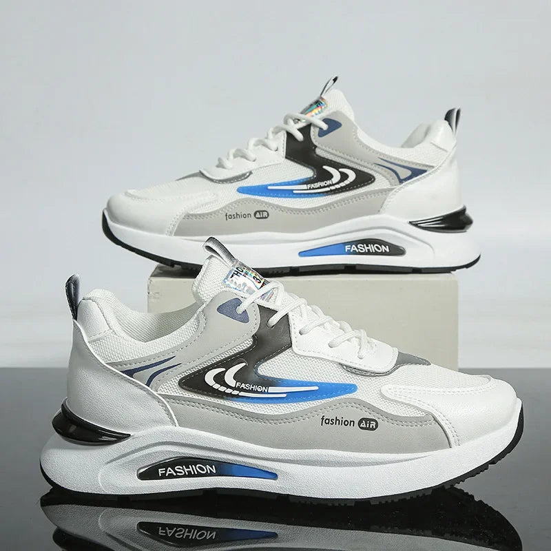 New Spring Autumn Men's Breathable Mesh Sports Shoes Korean Style Lightweight Casual Shoes Soft Bottom Running