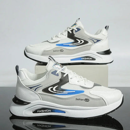 New Spring Autumn Men's Breathable Mesh Sports Shoes Korean Style Lightweight Casual Shoes Soft Bottom Running