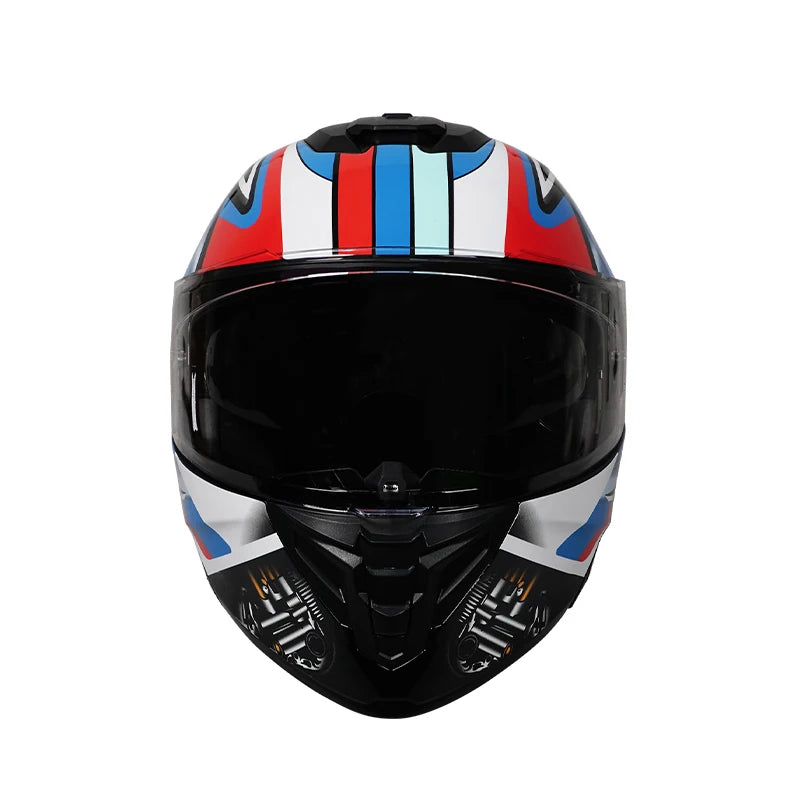 Personalized off-road motorcycle helmet with stylish dual lenses for both genders, DOT-certified and ABS material
