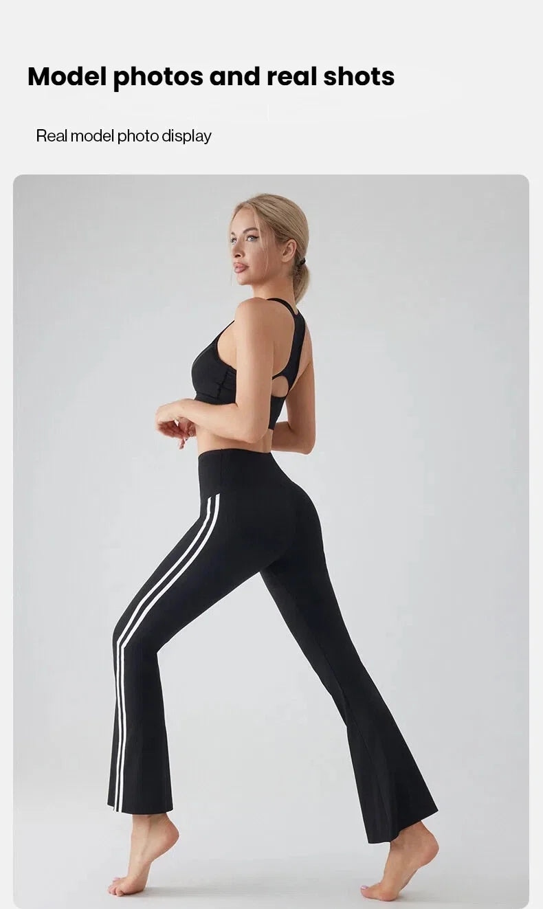 Flares Yoga Pants for Women High Waist Bootcut Workout Leggings Tummy Control Fitness Gym Leggings