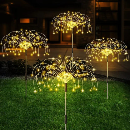 Solar LED Firework Fairy Lights, Waterproof, Garden Decoration, Lawn, Pathway, Solar Lamp, Outdoor Light