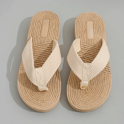 Women's fashion trend Non-slip wear comfortable soft sole lightweight cool mid-heel flip-flops