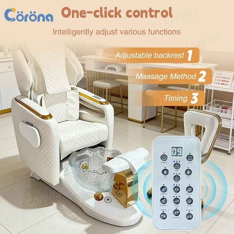 Manicure Pedicure Chair And Manicure Table Set Luxury Pedicure Spa Massage Chair For Nail Salon Pedicure Chair With Plumbing